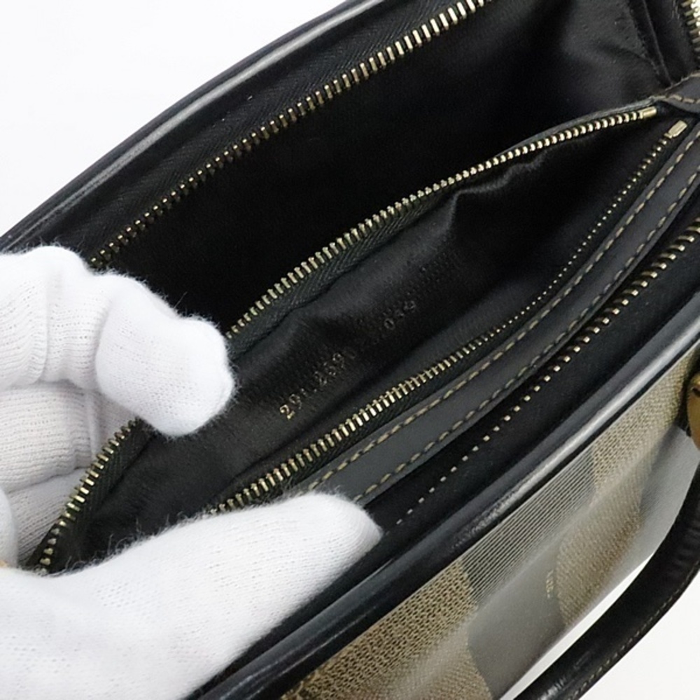Fendi Pequin Boston Bag Leather Black - Picture 8 of 9